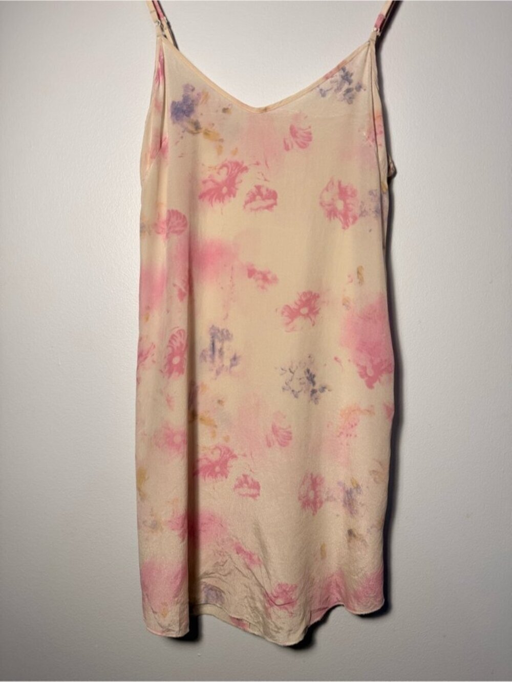 Aritzia Silk Slip Dress with Pink & Lavender Floral size XS - Picture 5 of 8
